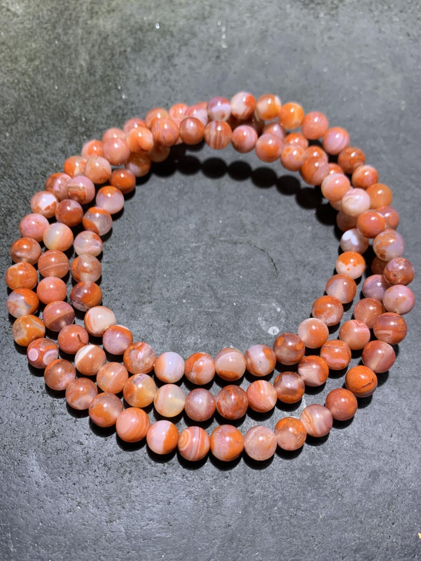 精美川料南红玛瑙荔枝冻飘柿子红108多圈手串（项链）一条