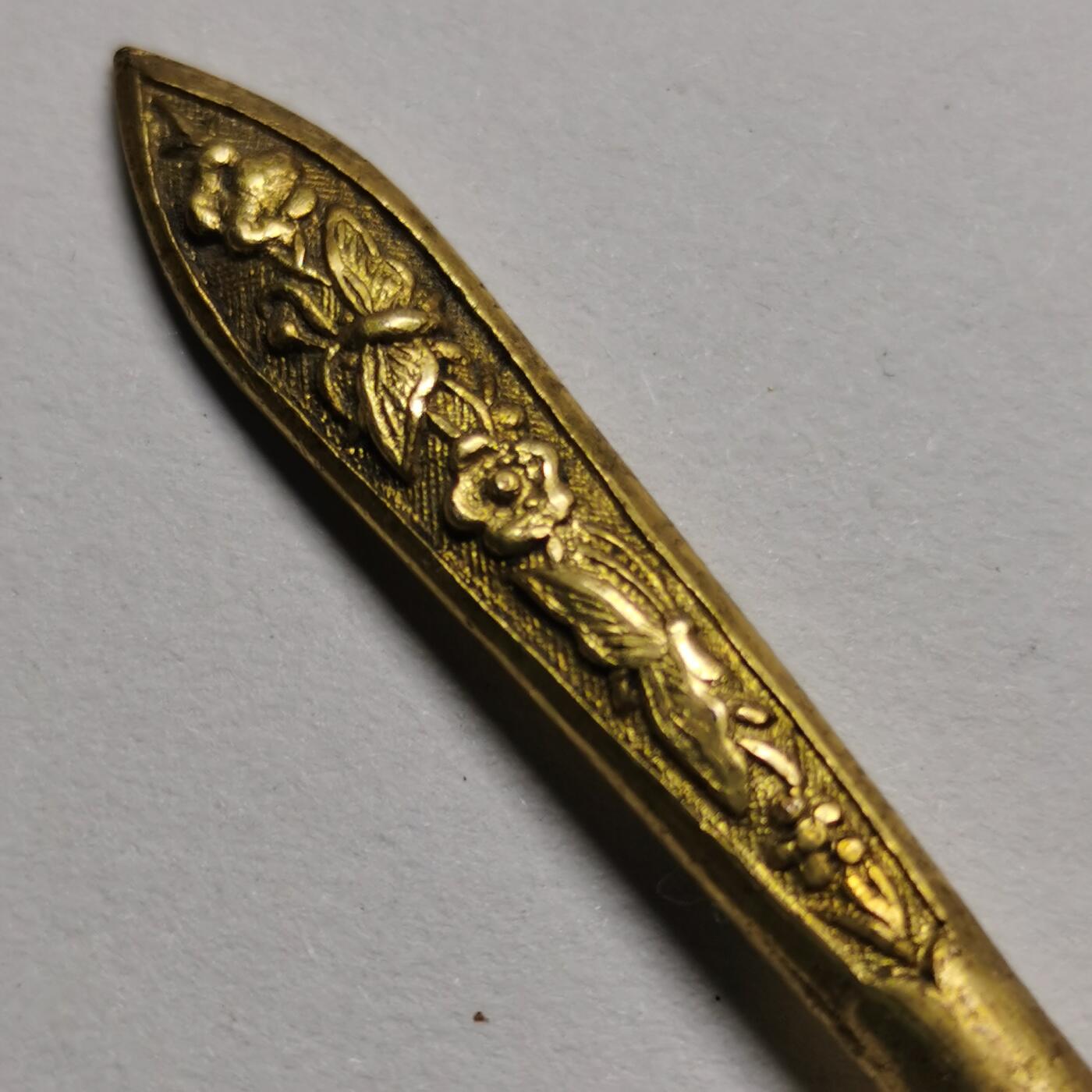 杂件专场96期 清代鎏金蝶恋花纹发簪