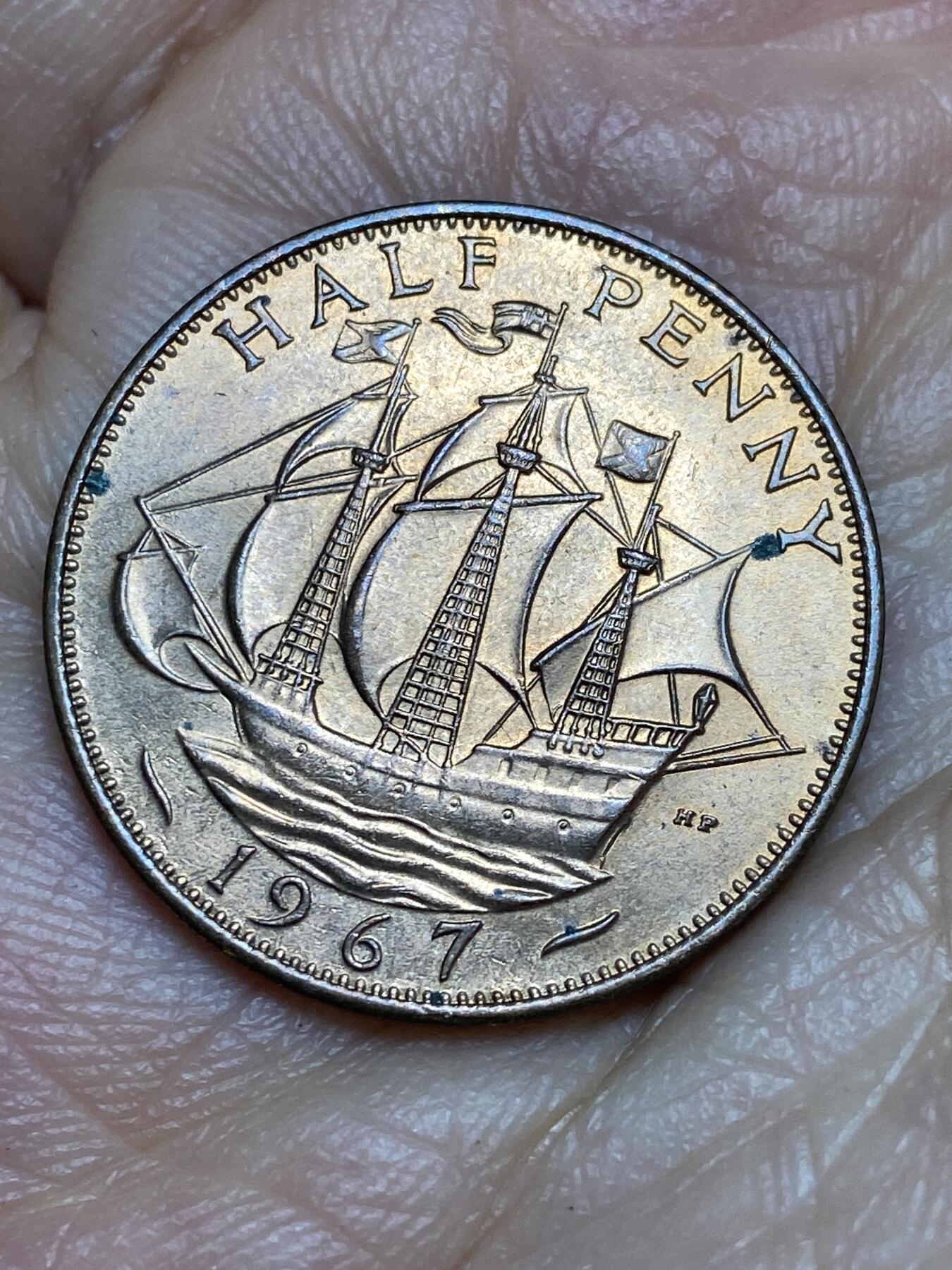 2026年第十五场(总第一百八十四场）外国好品散币场(免佣金) 原光好品–英国🇬🇧1967年半便士(伊丽莎白二世青年桂冠第二版，普制币关门年)