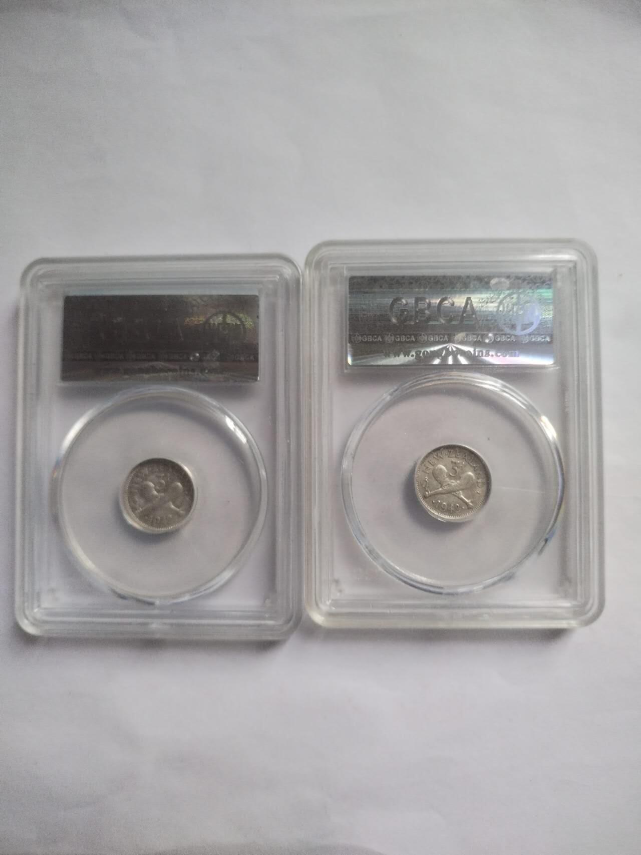 评级币 硬币 纪念币专场 1942年 英属新西兰银币。两枚。