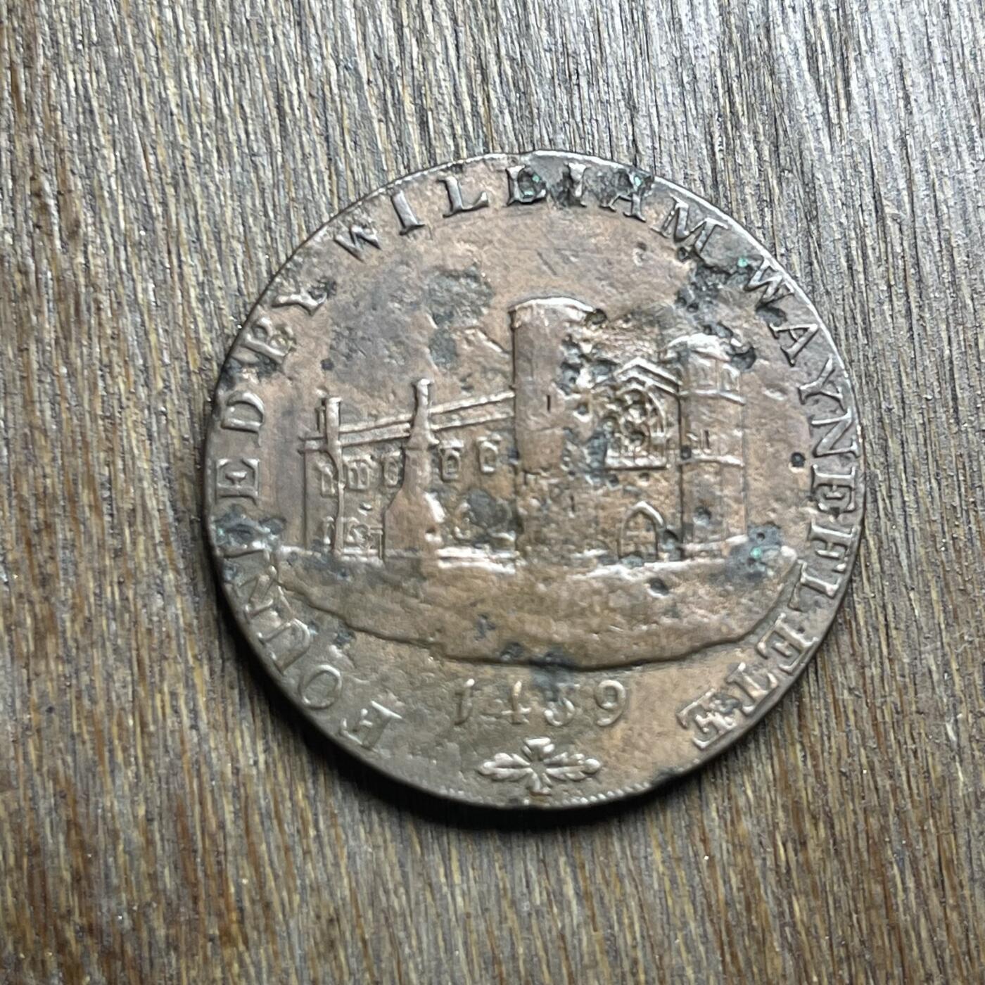 【铜匠收藏】★第140加场★精品老铜币 硬币专场 不寄存，200包邮。不满200元，支付5元运费。《接受代拍 代送NGC评级》 100【无寄存】1793 英国肯特郡坎特伯雷 半便士代用币