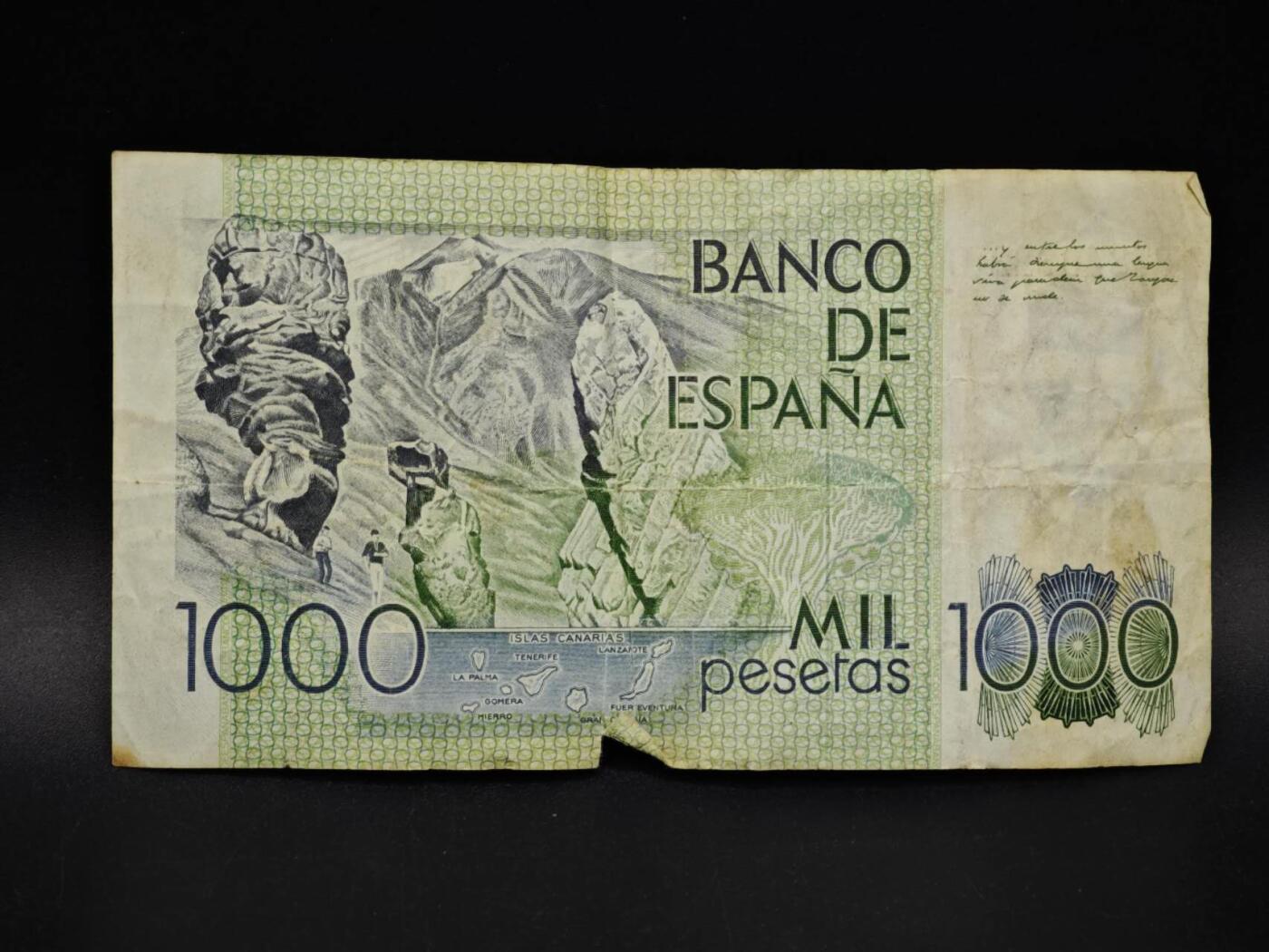 【淘币小摊】实时拍第八百五十四拍   无佣金福利纸币场   满百包邮可预留二周 每周一统一发货   西班牙100比赛塔纸币【有折】