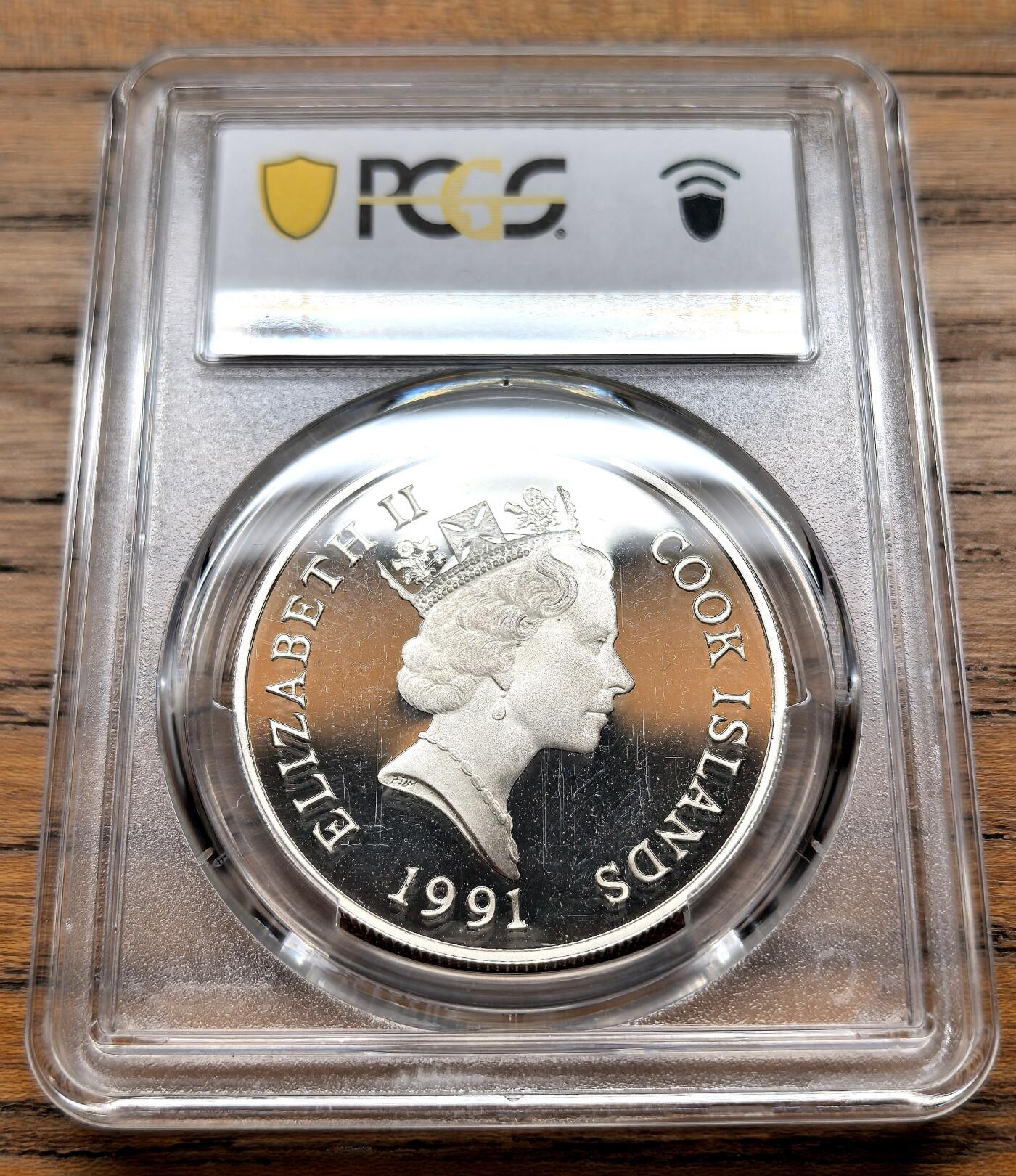 凡希社世界钱币微拍第三百十九期 1991库克群岛蜂鸟50元大银精铸PCGS-PR68DCAM