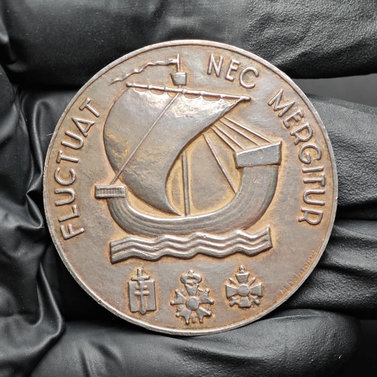 金瓯小拍第三期 古今币章 银价专场 法国巴黎大银章1964年 重61.2克直径49.8mm 边铭丰饶角1ARGENT