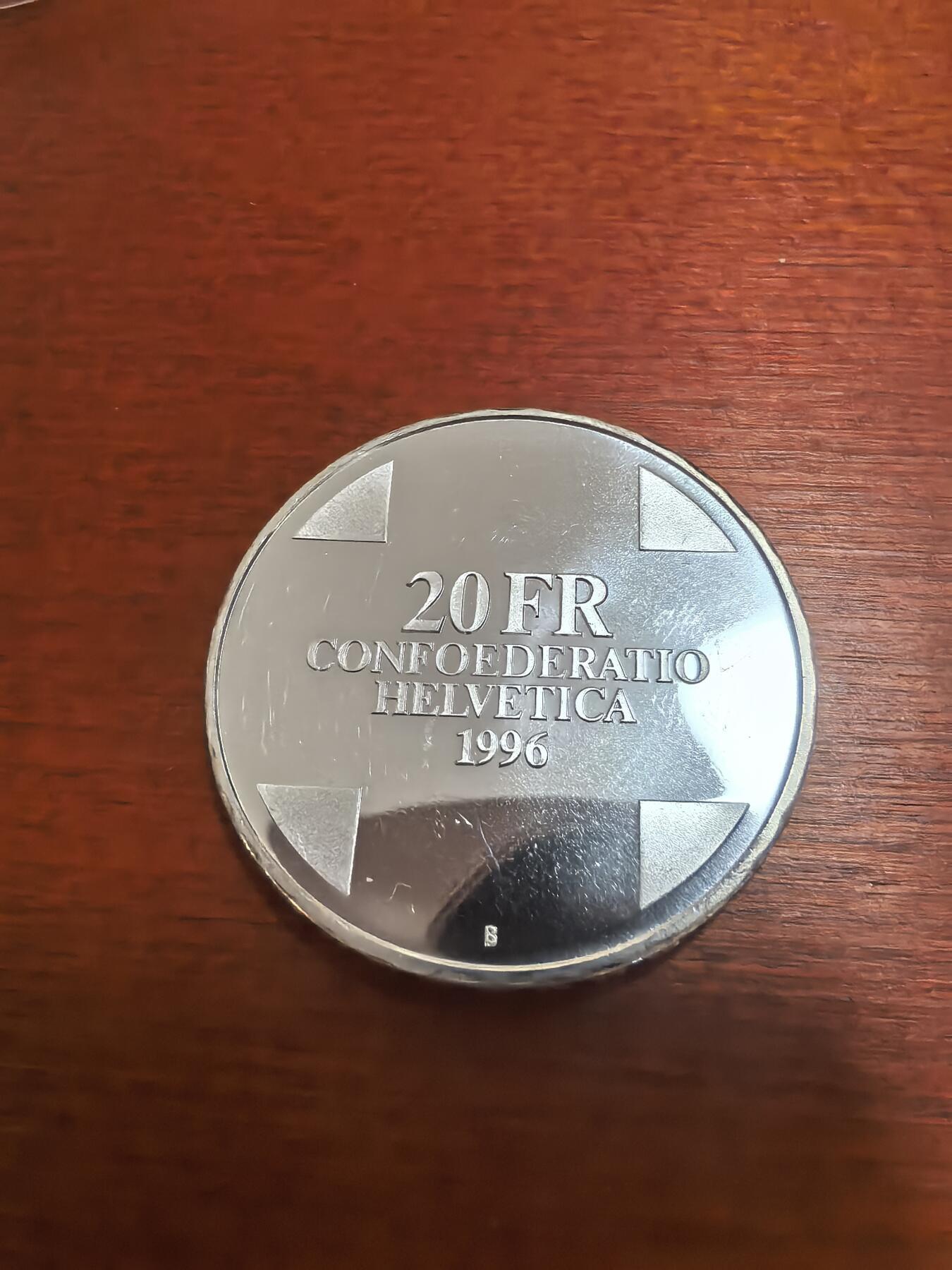 长老汇蛇年精选第九十五场拍卖 1996瑞士民间故事巨人20法郎精制银币，20克835银，2.9万枚