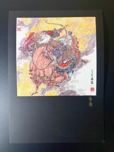 NO.22 好又多金牌大场，年前倒数第3期！每周一站式配齐，方便凑单！（周6晚9点截拍，卖家送拍0抽成！） - 【亲签版画】鸣鸿老师亲签复刻版画五虎上将黄汉升35*35cm【阵前斩得夏侯首，不负将军百战多】