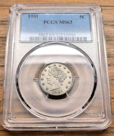 凡希社世界钱币微拍第三百十九期 - 1901美国liberty5分镍币PCGS-MS63
