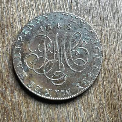 【铜匠收藏】★第140加场★精品老铜币 硬币专场 不寄存，200包邮。不满200元，支付5元运费。《接受代拍 代送NGC评级》 - 93【无寄存】1788 英国安格尔西岛（Anglesey）半便士代用币