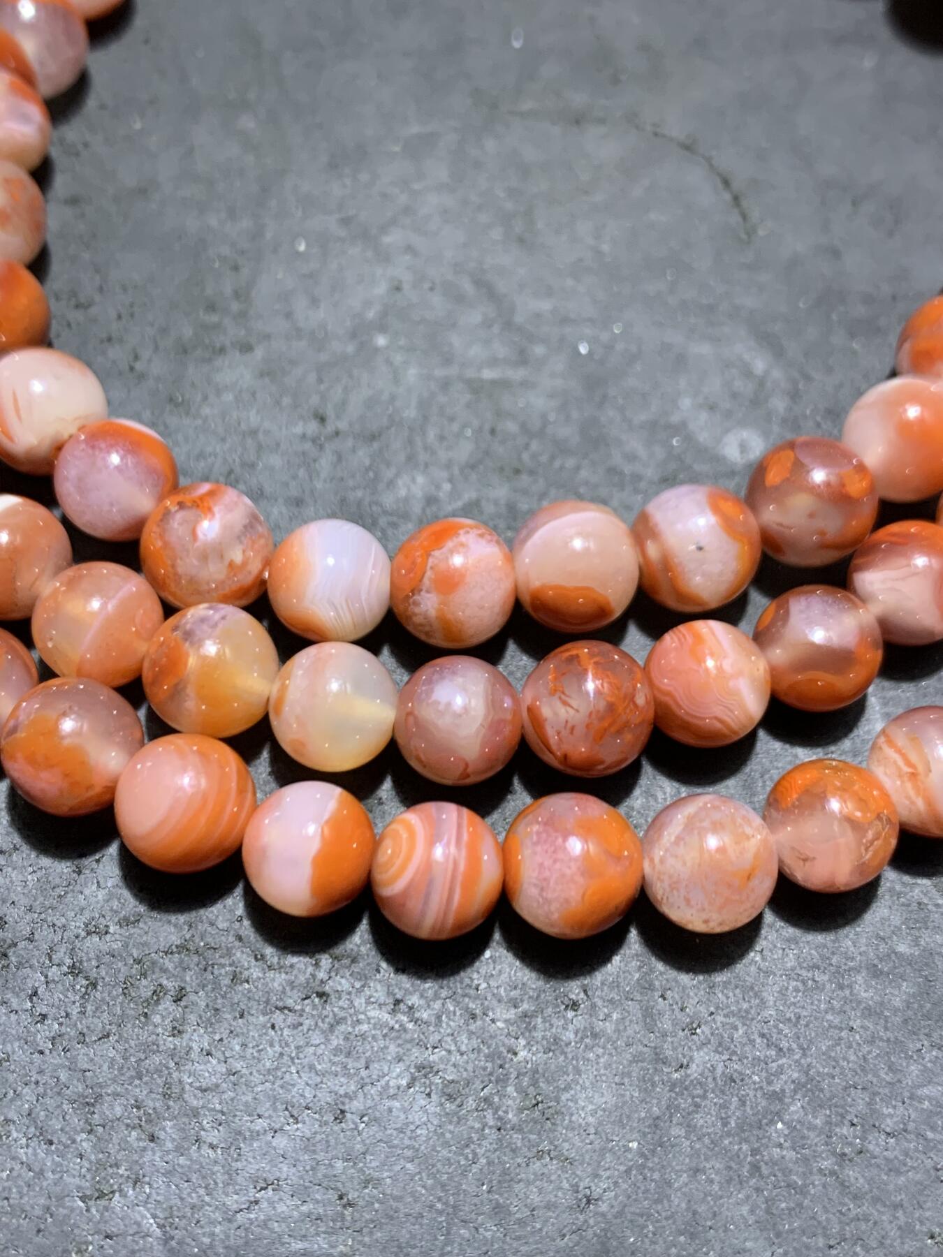 精美川料南红玛瑙荔枝冻飘柿子红108多圈手串（项链）一条