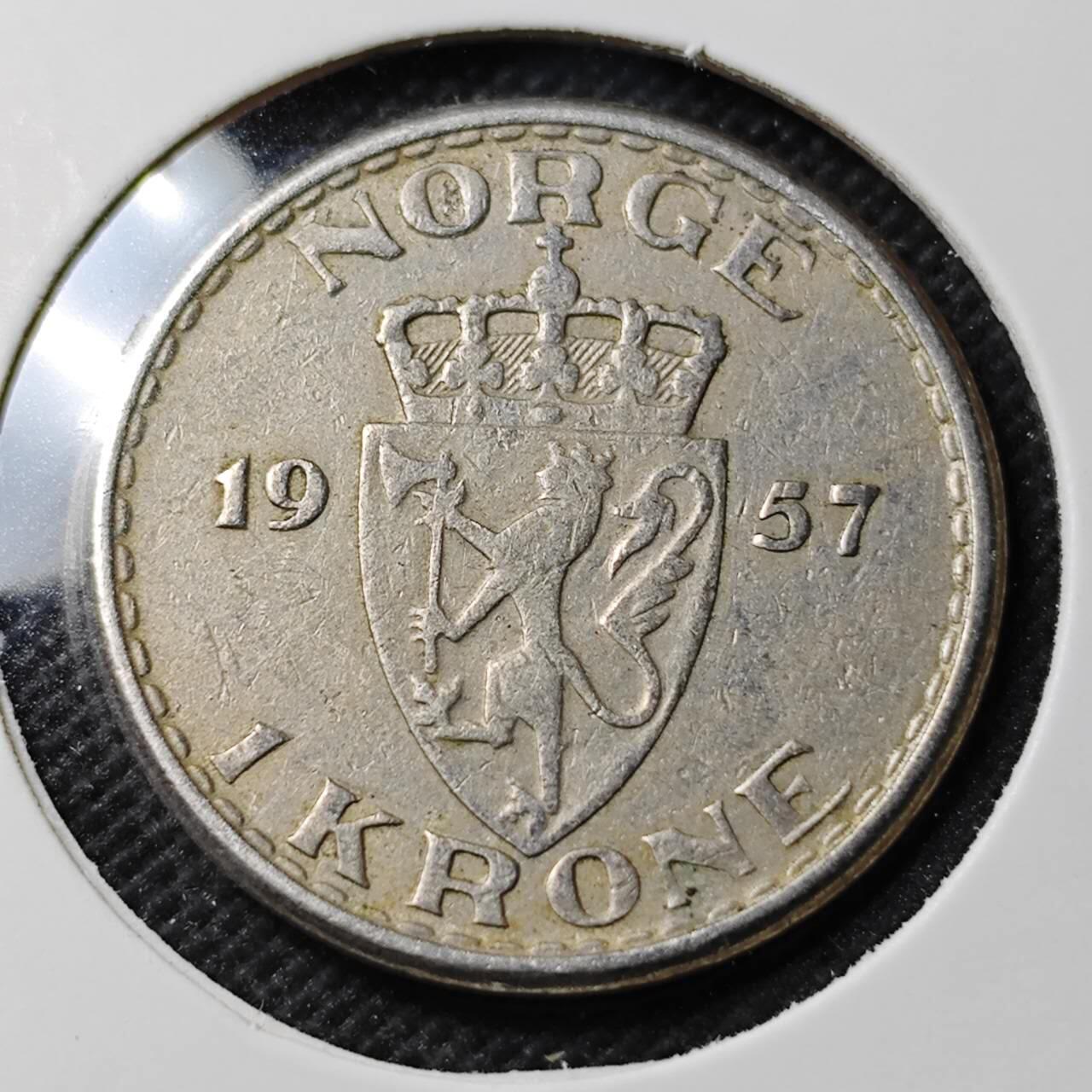KK钱币收藏小铺  第389期  2月预留时间 周末发货  1954挪威1克朗