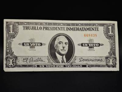 【淘币小摊】实时拍第八百五十四拍   无佣金福利纸币场   满百包邮可预留二周 每周一统一发货   - 多米尼加1比索纸币【有折】