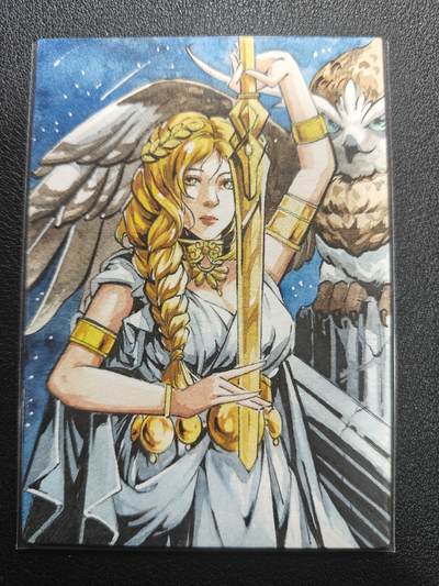 天玑星卡拍第165期《1.26周一截拍》持续收拍收评中 满赠卡需备注 - 【手绘卡】Rubick 希腊女神 雅典娜 手绘卡