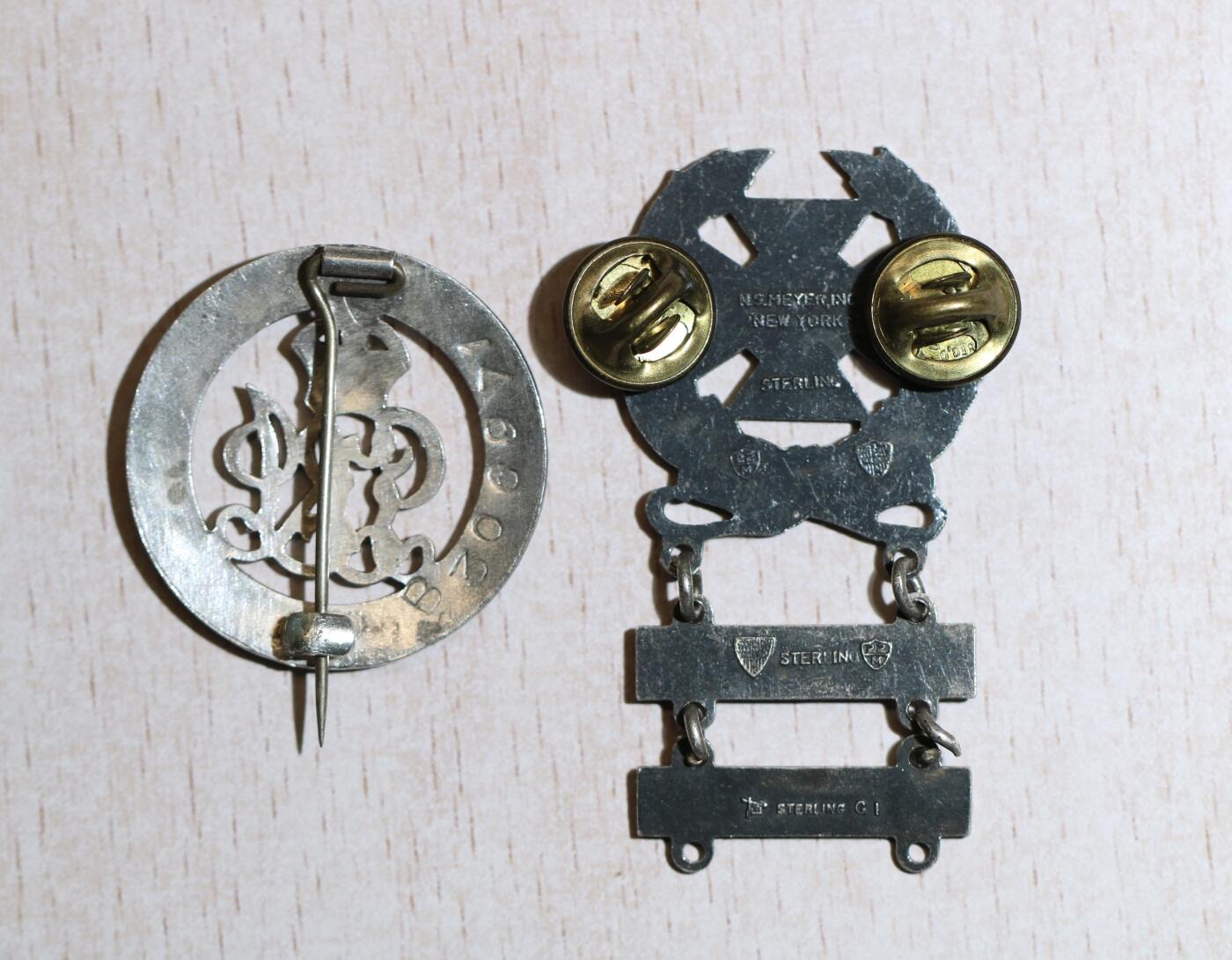 大猫徽章拍卖 第287期 二战美军飞虎队臂章，中上，英国二战纯银战伤奖章，中下美军伞兵胸章，迷你章，纯银，右1美军高级射击章，纯银