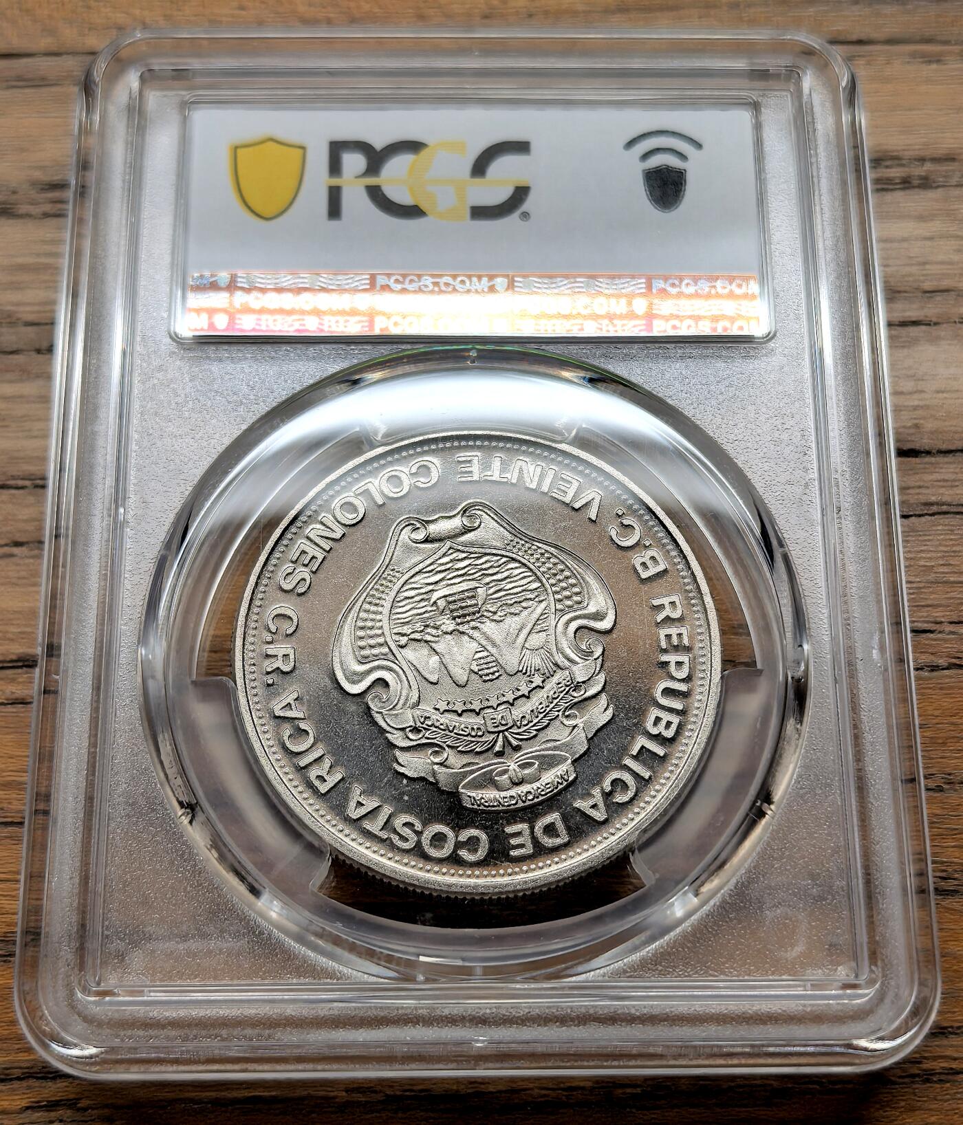 凡希社世界钱币微拍第三百十九期 1975哥斯达黎加央行成立25周年20Col镍币精铸PCGS-PR67DCAM