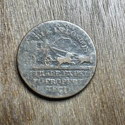 【铜匠收藏】★第140加场★精品老铜币 硬币专场 不寄存，200包邮。不满200元，支付5元运费。《接受代拍 代送NGC评级》 - 99【无寄存】无纪年 伦敦地区可兑换的 双马车半便士代用币 token