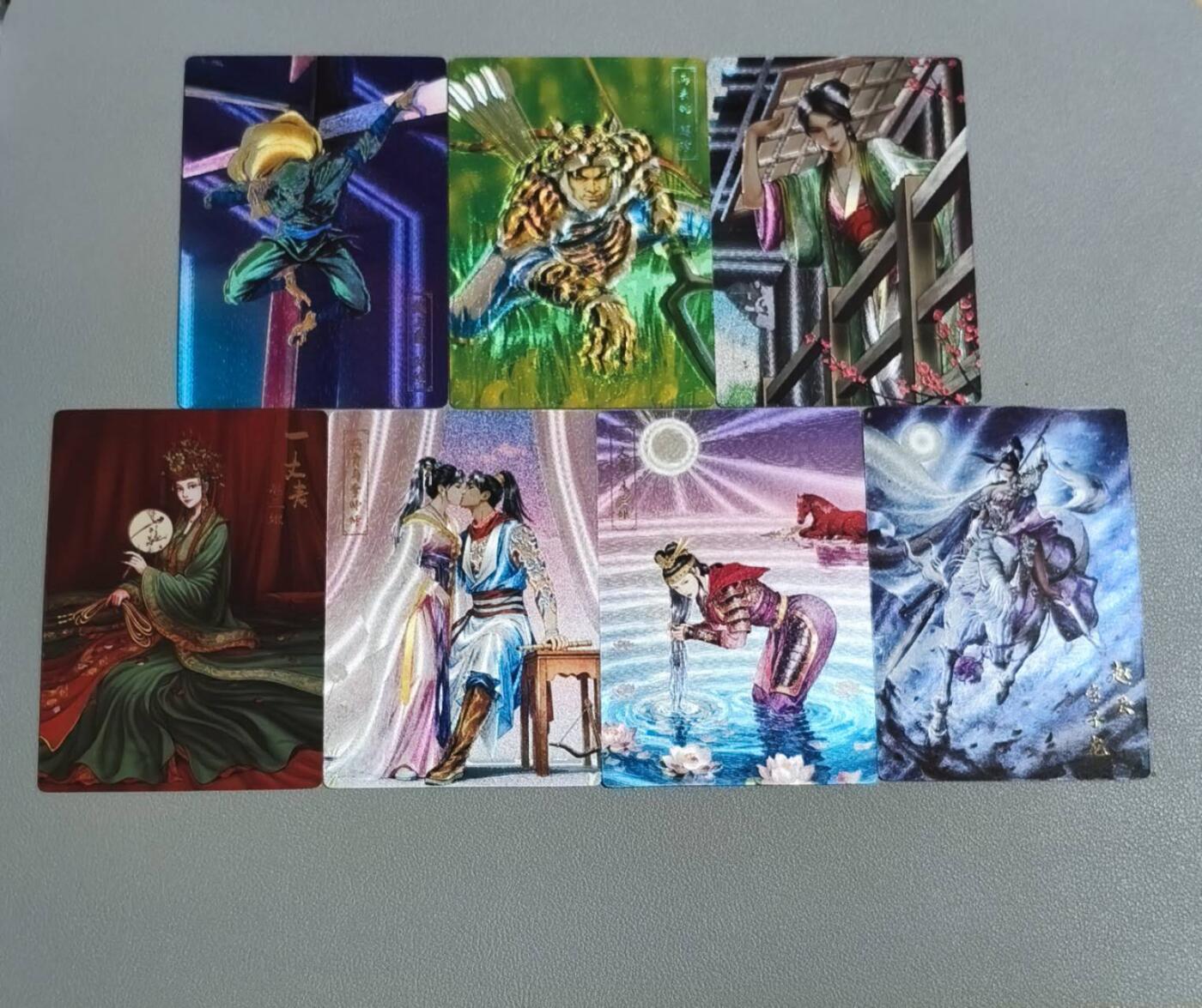 光影卡牌第29期，各家亲签，各家套卡，持续收拍品 鼎好龙耀特卡7张，沐浴三娘＋燕青李师师＋潘金莲＋时迁＋解珍＋杆子女赵云粗闪6张＋光刻嫁衣三娘