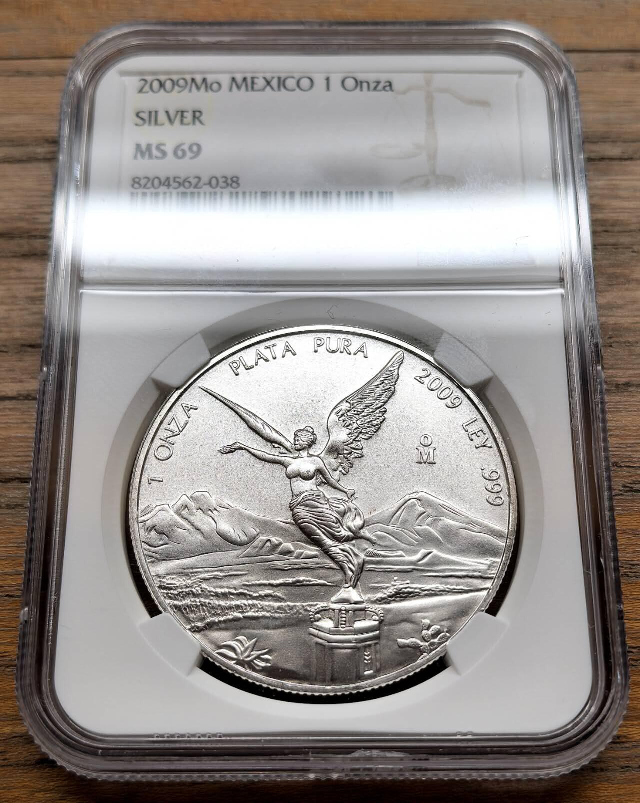 凡希社世界钱币微拍第三百十九期 2009Mo墨西哥1盎司大银NGC-MS69