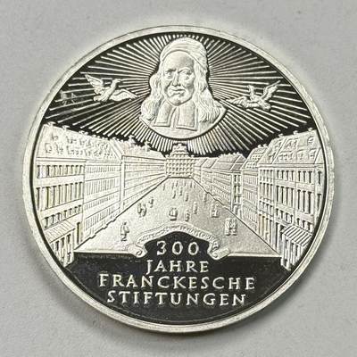 S&S Numismatic世界钱币-拍卖 第119期  - 德国1998年 弗兰克基金会成立300周年 10马克精制纪念银币 15.5克925银，品相如图