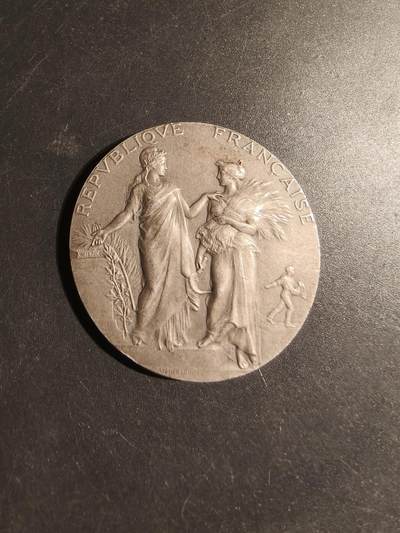老王徽章第179期 - 法国农业协会大银章    大师阿尔菲杜布瓦作品    直径41mm   800银    重量36.9g