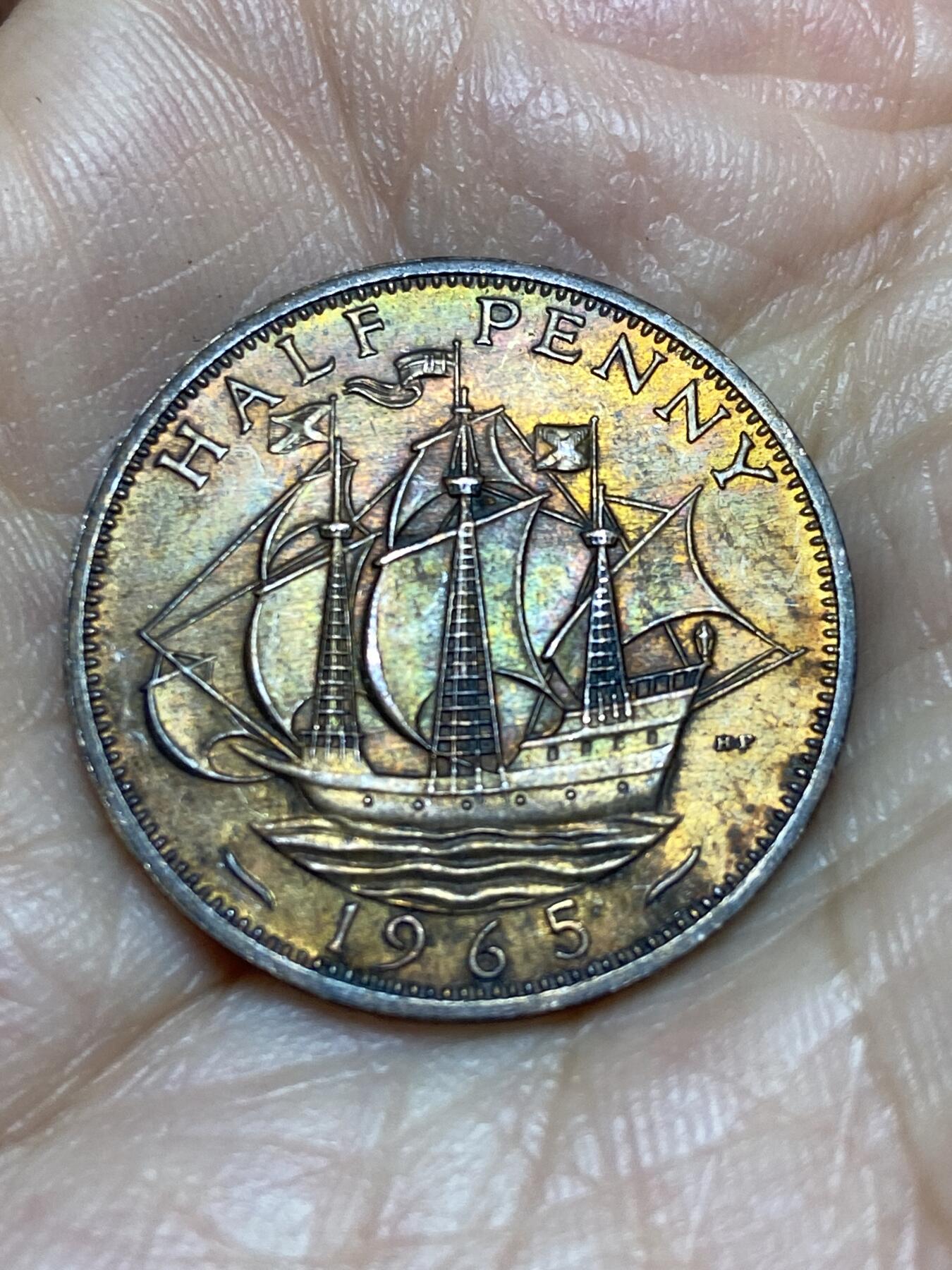 2026年第十五场(总第一百八十四场）外国好品散币场(免佣金) 英国🇬🇧1965年半便士(伊丽莎白二世青年桂冠第二版)