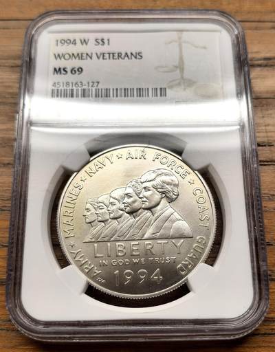 凡希社世界钱币微拍第三百十九期 - 1994美国妇女志愿者纪念DOLLAR大银NGC-MS69