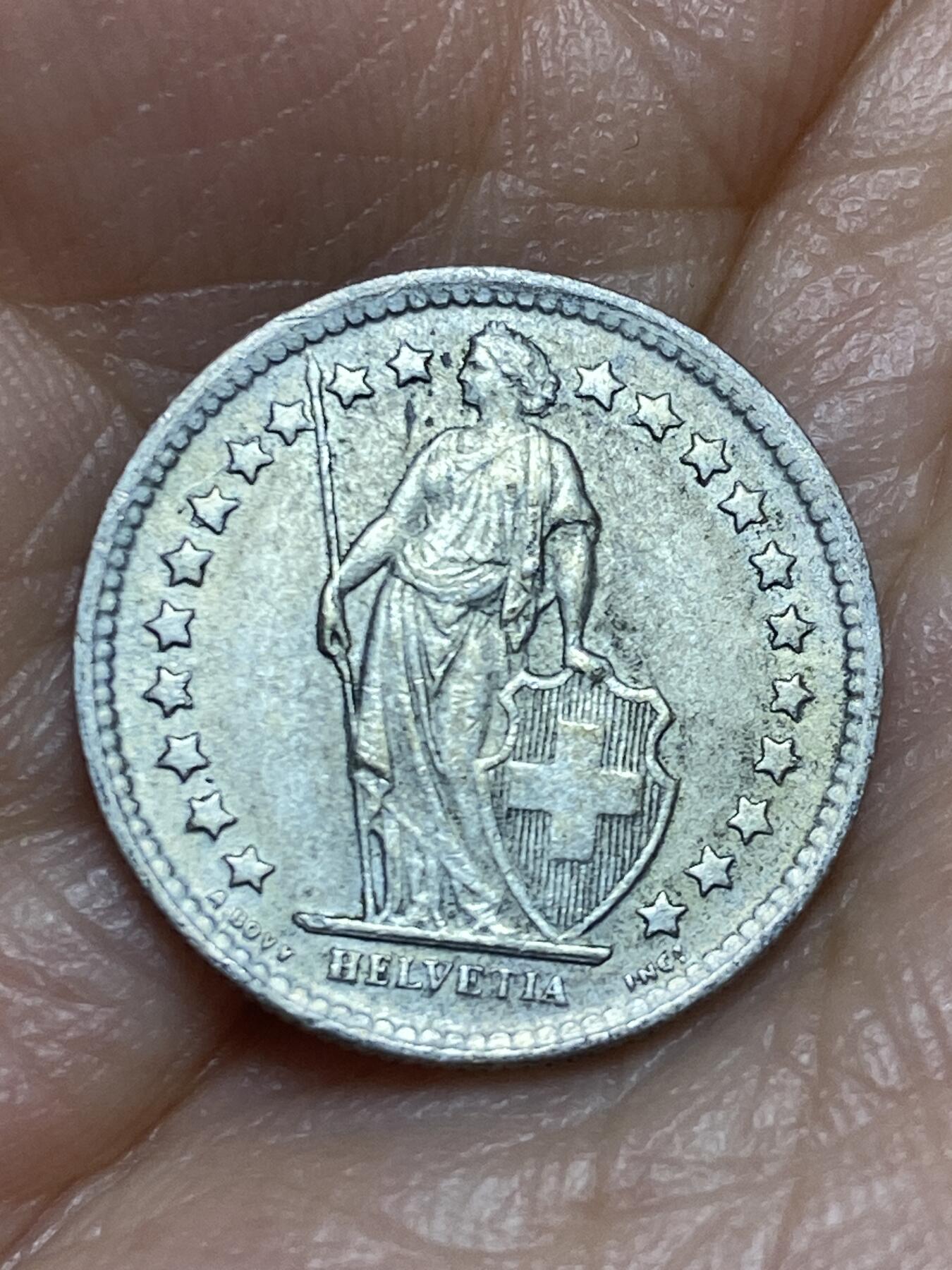 2026年第十五场(总第一百八十四场）外国好品散币场(免佣金) 鸽子重拍–瑞士🇨🇭1960年1/2法郎银币(第二版，B标伯尔尼造，835高银)