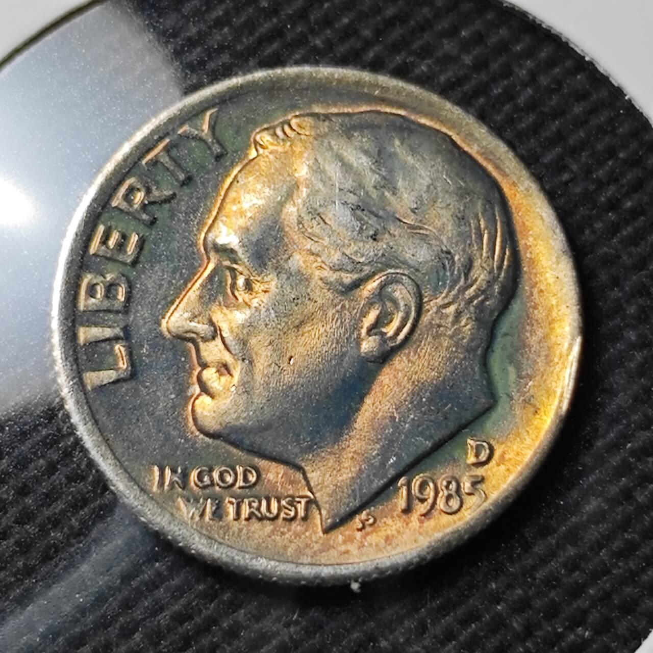 KK钱币收藏小铺  第389期  2月预留时间 周末发货  1985美国10分 拆卷品 