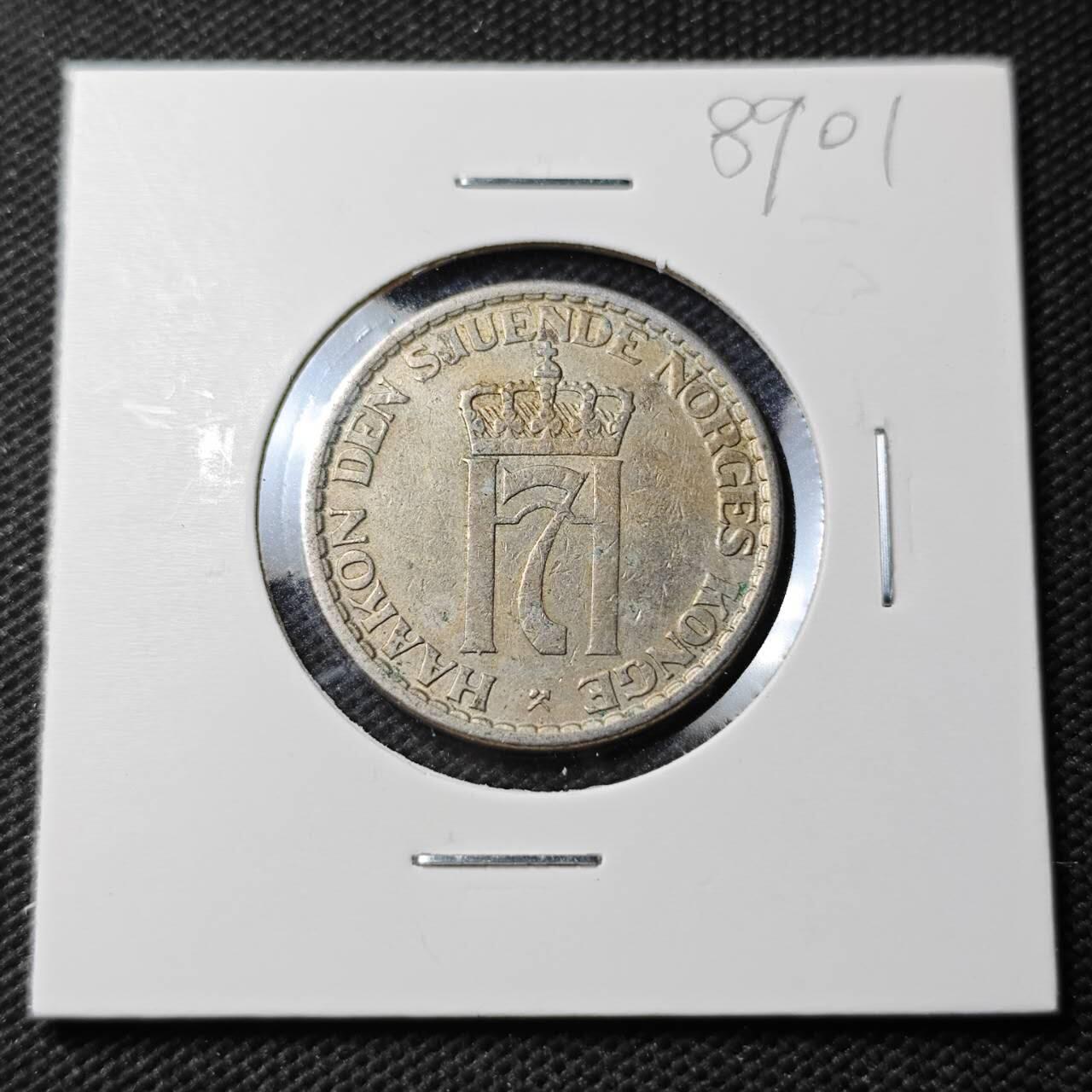 KK钱币收藏小铺  第389期  2月预留时间 周末发货  1954挪威1克朗