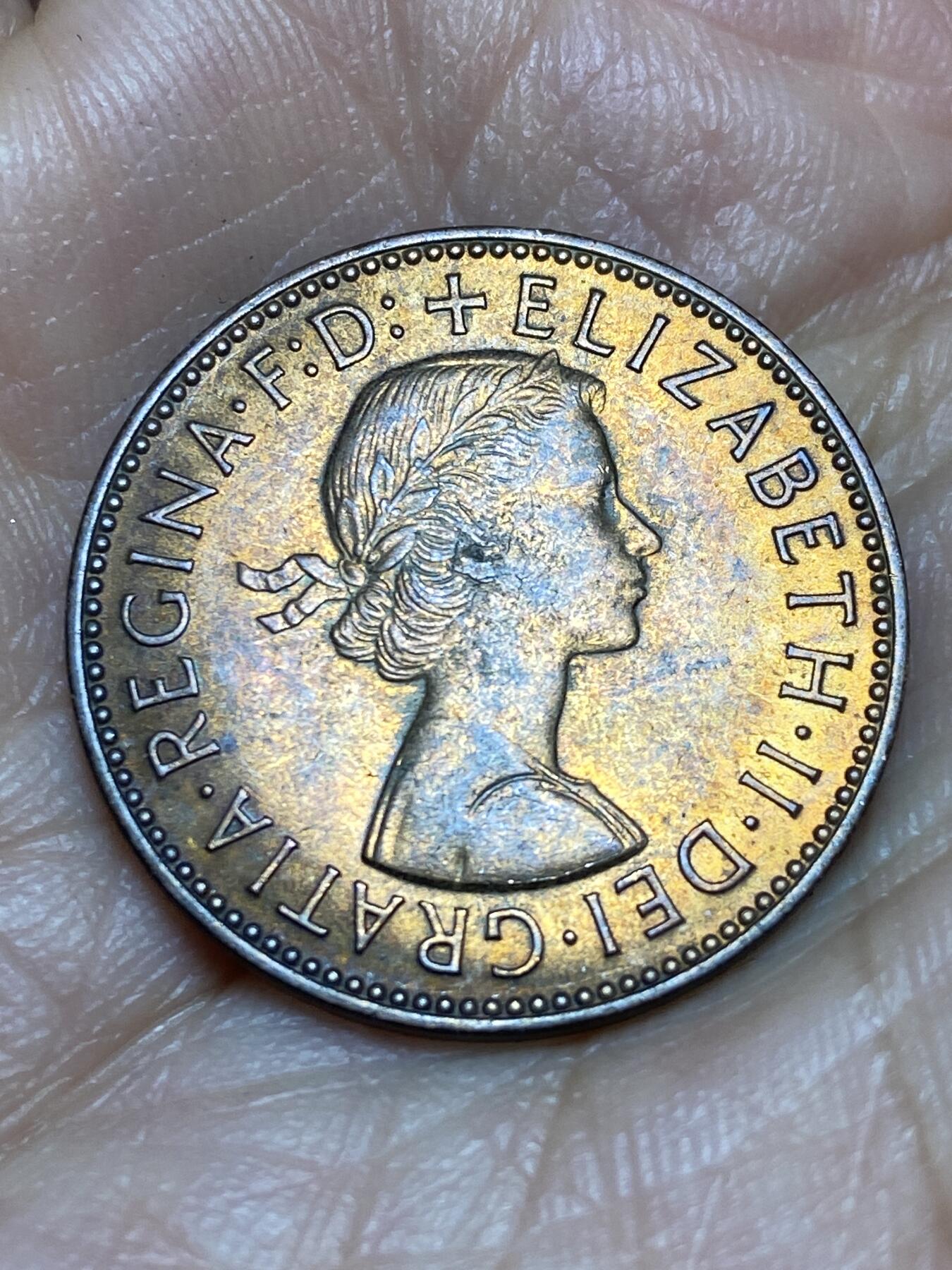 2026年第十五场(总第一百八十四场）外国好品散币场(免佣金) 英国🇬🇧1965年半便士(伊丽莎白二世青年桂冠第二版)