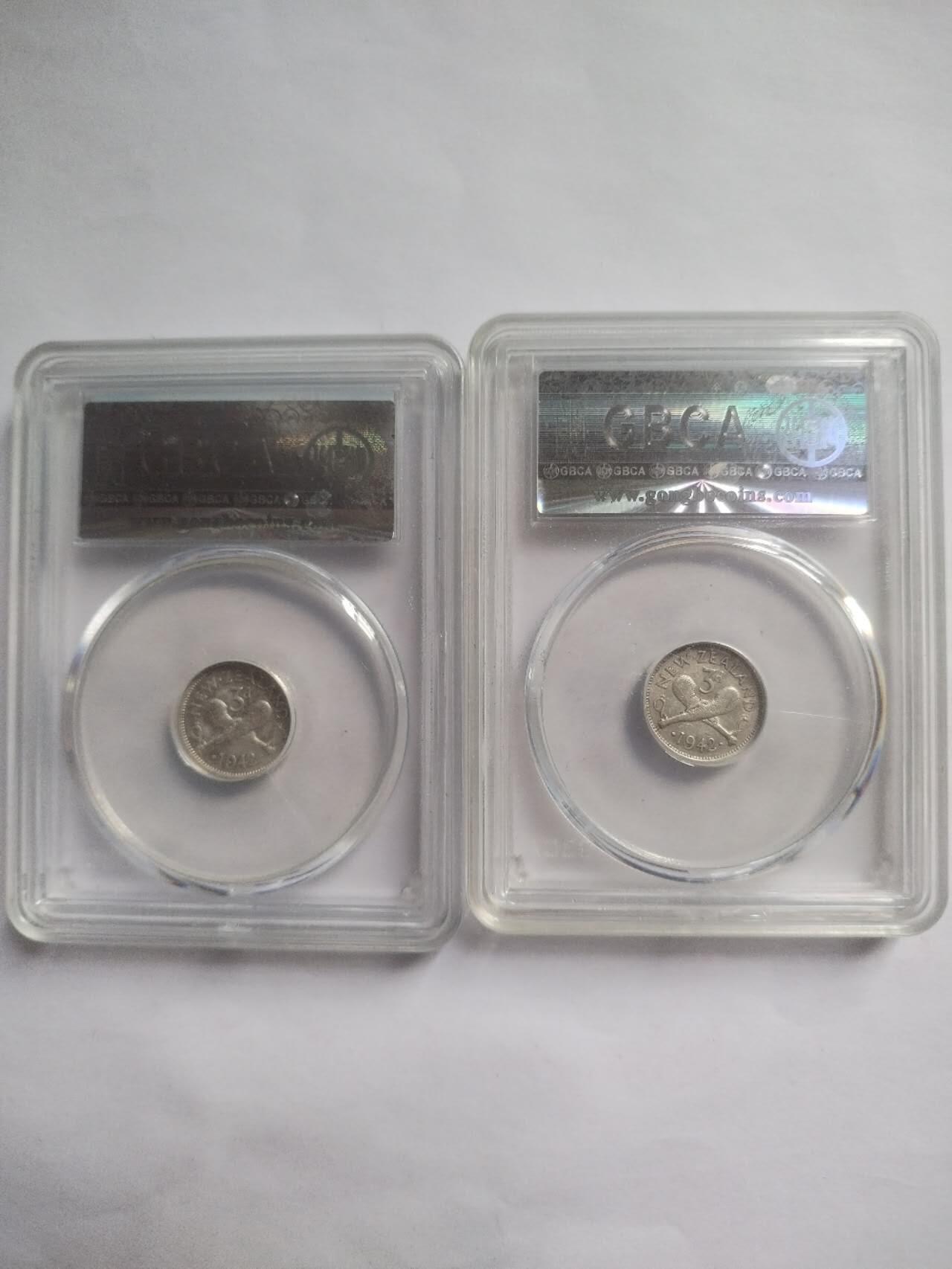 评级币 硬币 纪念币专场 1942年 英属新西兰银币。两枚。