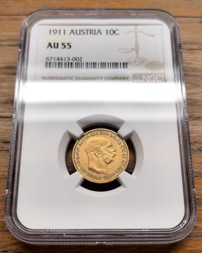 凡希社世界钱币微拍第三百十九期 - 1911奥地利10克朗金币NGC-AU55