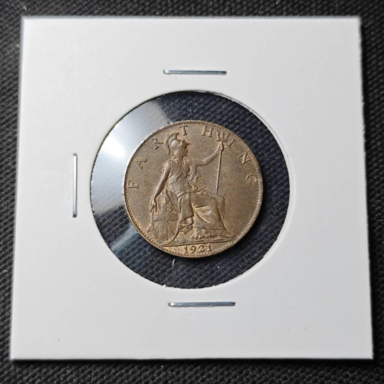 KK钱币收藏小铺  第389期  2月预留时间 周末发货  1921英国1法新铜币