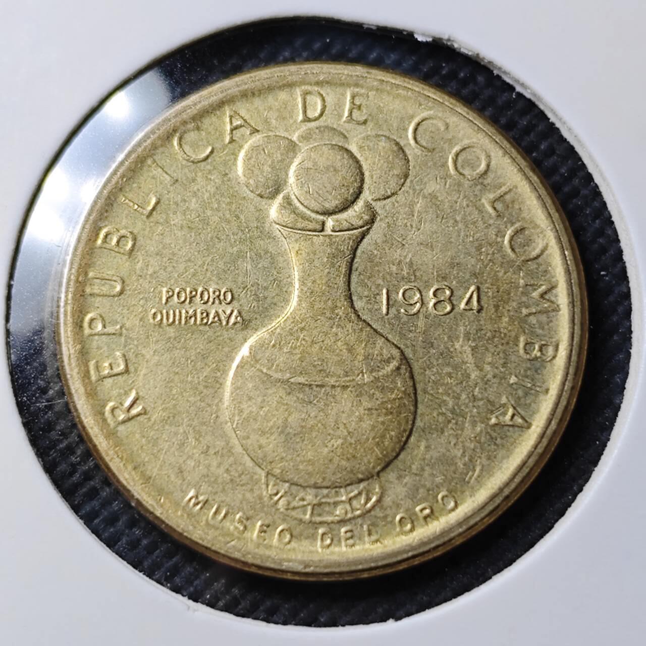 KK钱币收藏小铺  第389期  2月预留时间 周末发货  哥伦比亚20比索