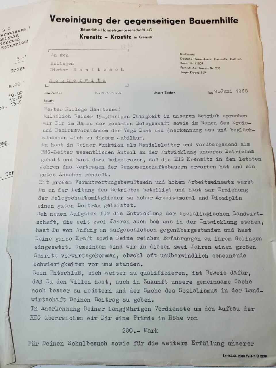 韵星假日拍卖第三十八期 -- Rimey Holidays Auction 38 民主德国套证章一组 -- 莱比锡社会主义建设银级奖章证书 农业社会主义建设感谢信和通知200马克奖金 会议日程文件 + 银级社会主义建设功勋活动家奖章+银级fdj活动家证章 完整一套 