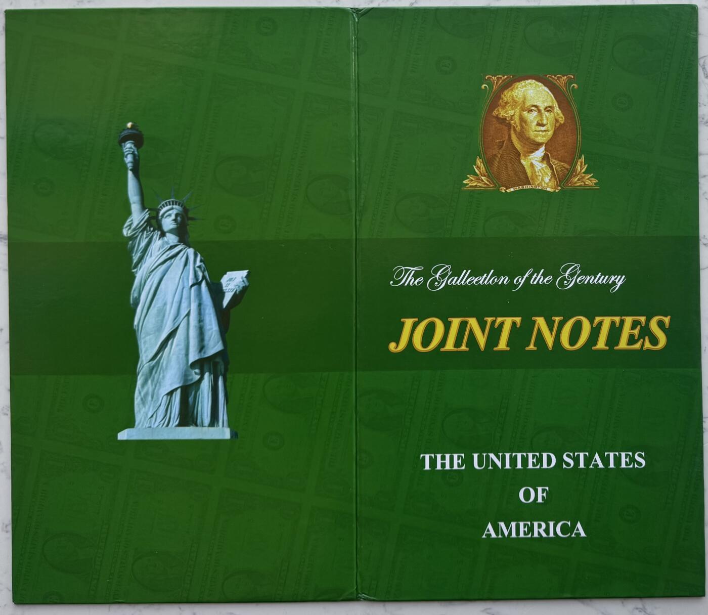 2026第2场（总第229期）：精品测试钞、连体钞综合场 四连体/美国1999年版1美元连体钞豪华硬册装UNC（C库印）