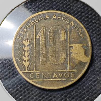 KK钱币收藏小铺  第389期  2月预留时间 周末发货 -  阿根廷10分铜币