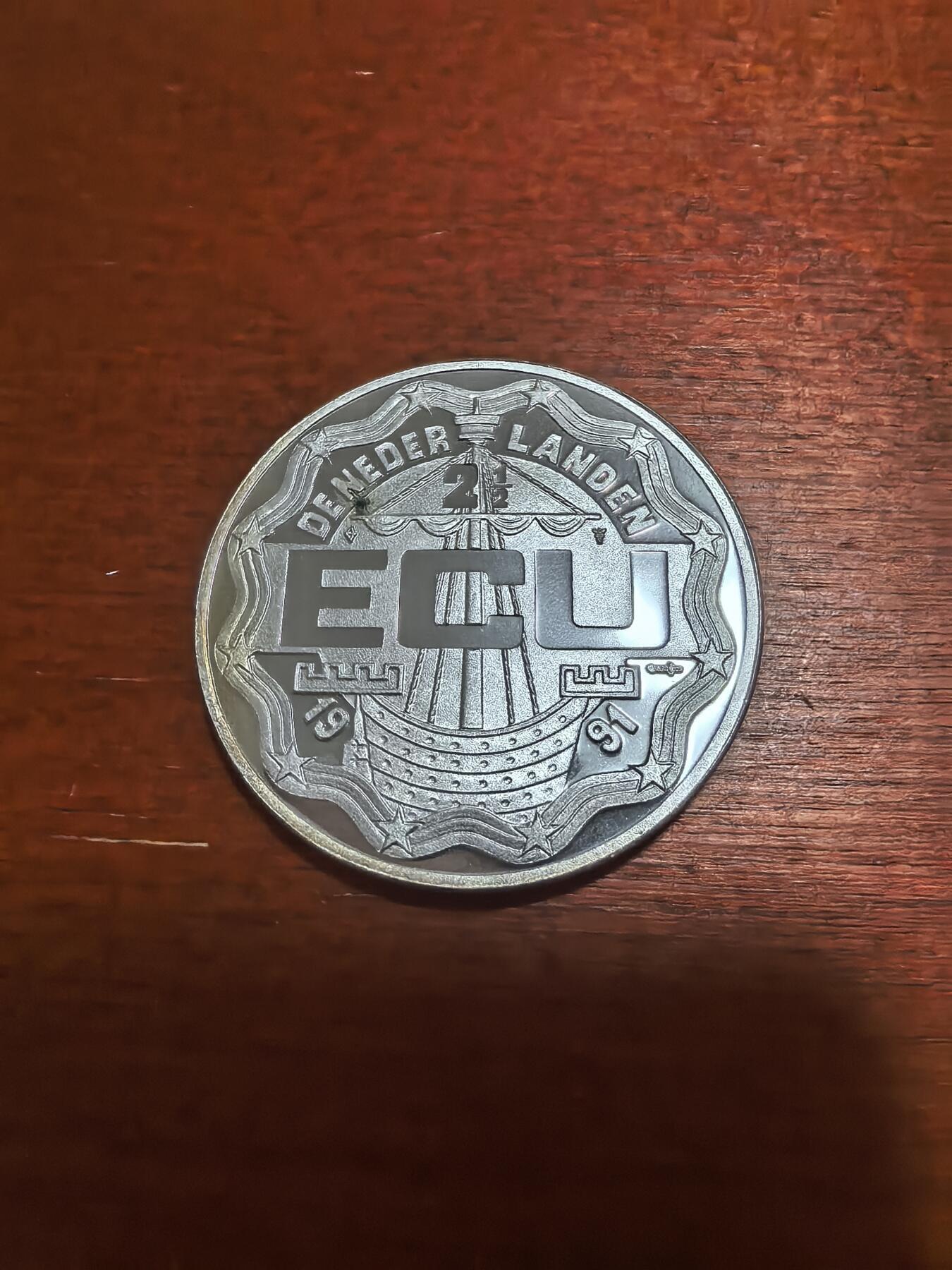 长老汇蛇年精选第九十五场拍卖 珍稀币！1991荷兰2.5埃居精制银币，17克925银，1500枚，克书180美金