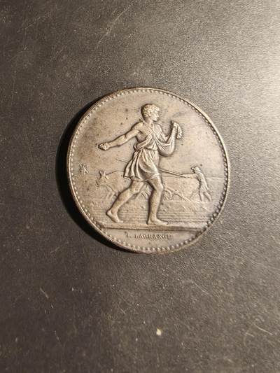 老王徽章第179期 - 法国鲁昂农业协会大银章     950银   播种者    直径35mm    重量25.5g