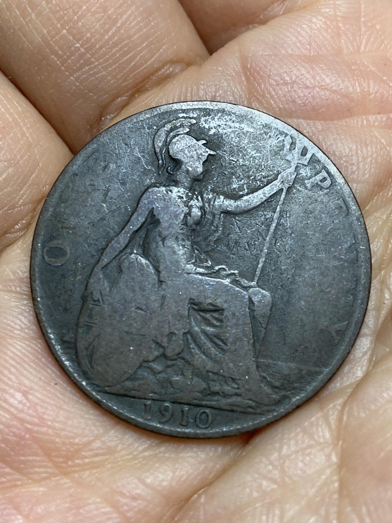 2026年第十五场(总第一百八十四场）外国好品散币场(免佣金) 英国🇬🇧1910年1便士(爱德华七世时期)