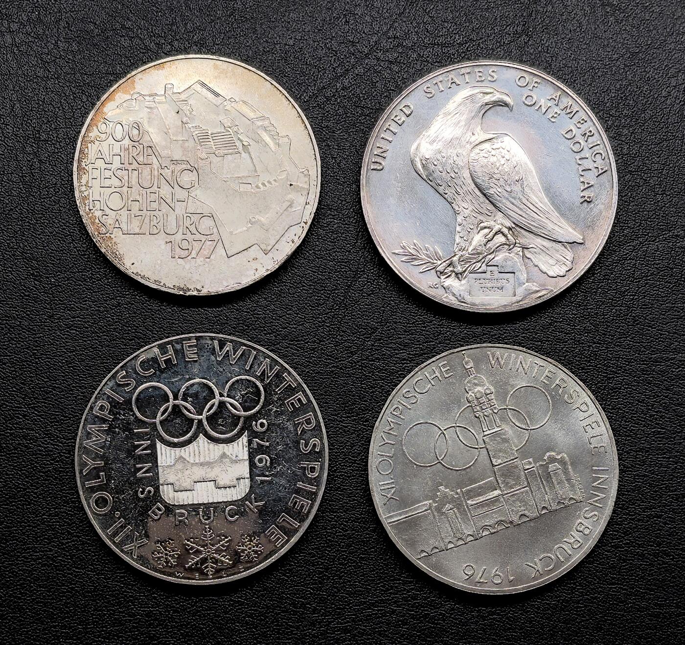 凡希社世界钱币微拍第三百十九期 美国奥地利克朗型大银四枚一组