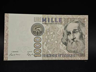 【淘币小摊】实时拍第八百五十四拍   无佣金福利纸币场   满百包邮可预留二周 每周一统一发货   - 意大利1000里拉纸币