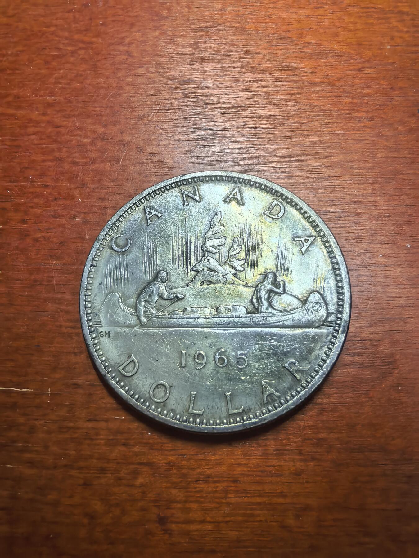 长老汇蛇年精选第九十五场拍卖 1965加拿大划船1元银币，23.33克800银，版本众多