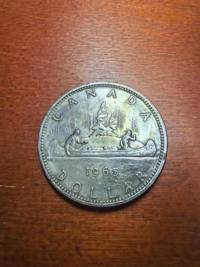 长老汇蛇年精选第九十五场拍卖 - 1965加拿大划船1元银币，23.33克800银，版本众多
