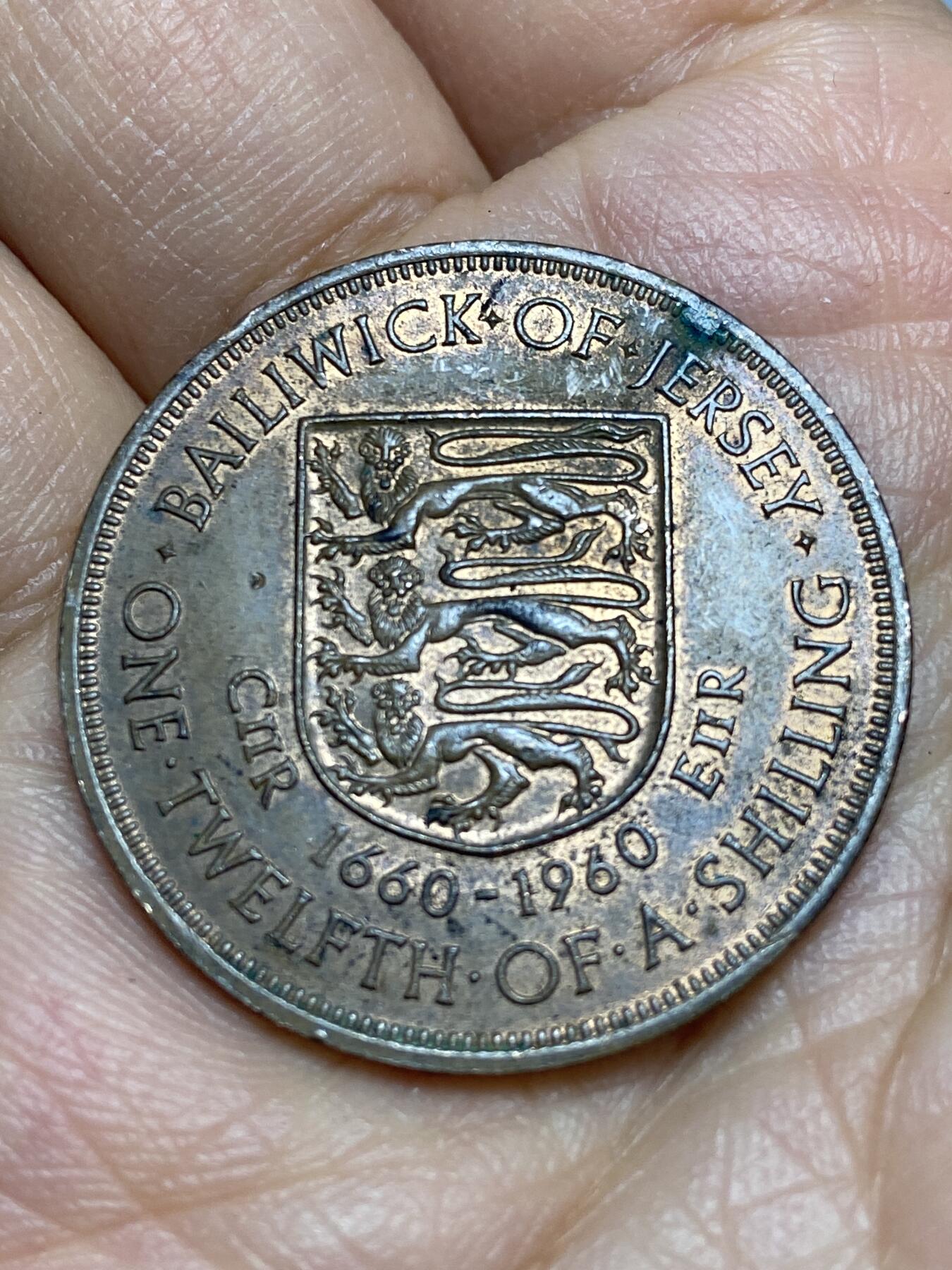 2026年第十五场(总第一百八十四场）外国好品散币场(免佣金) 英属泽西岛🇯🇪1960年1/12先令(斯图亚特王朝复辟，查理二世登基300周年纪念币)