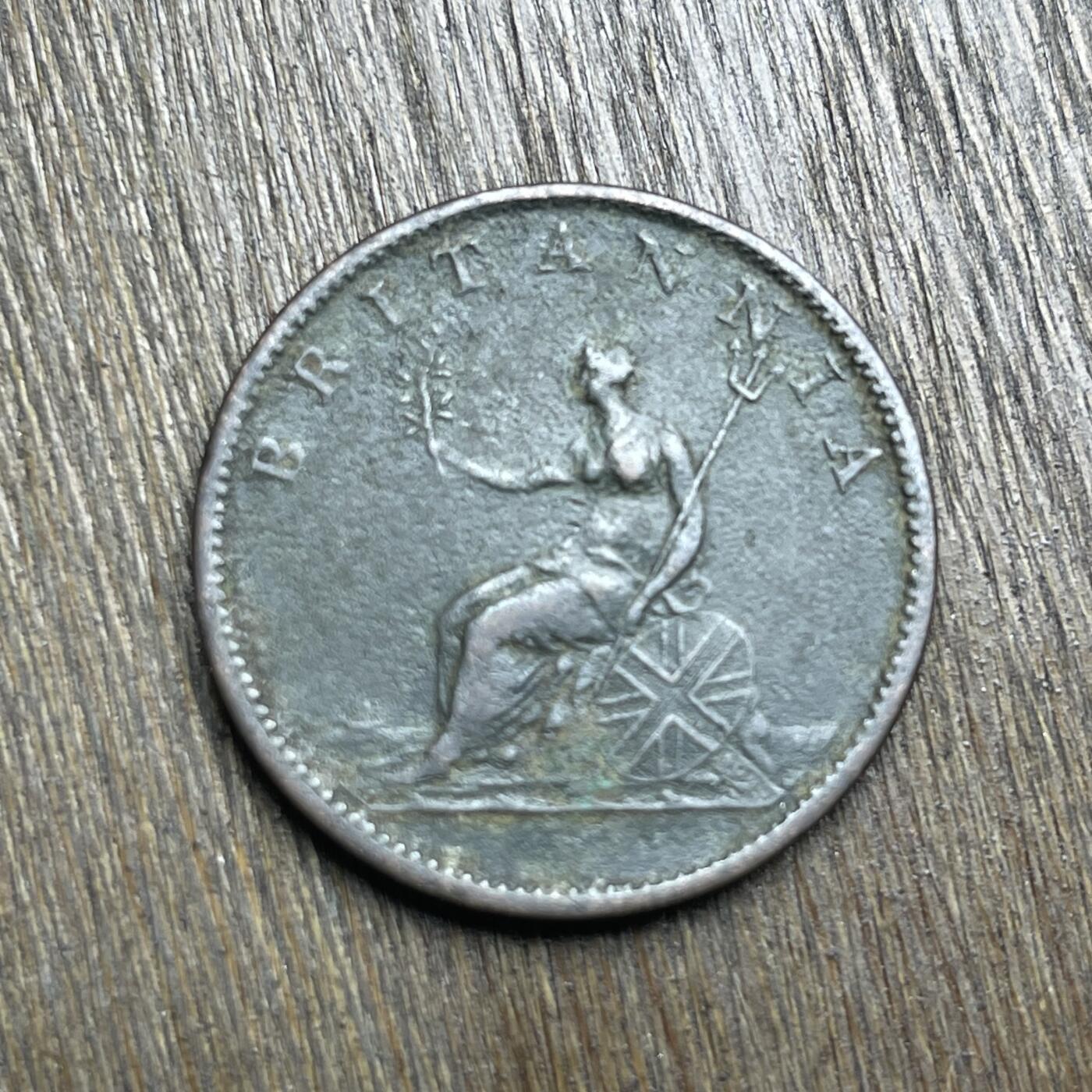 【铜匠收藏】★第140加场★精品老铜币 硬币专场 不寄存，200包邮。不满200元，支付5元运费。《接受代拍 代送NGC评级》 76【无寄存】1806 乔三 半便士 铜币