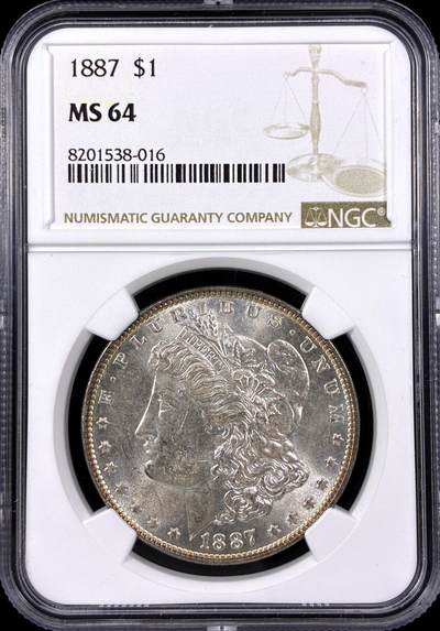 【雨安】【直播拍卖】【第0125期-评级币章】2026-01-24 周六 19:30 - [评级美洲] USA 美国 1美元 (1878-1921) 摩根 1887年  NGC-MS64 光度极佳