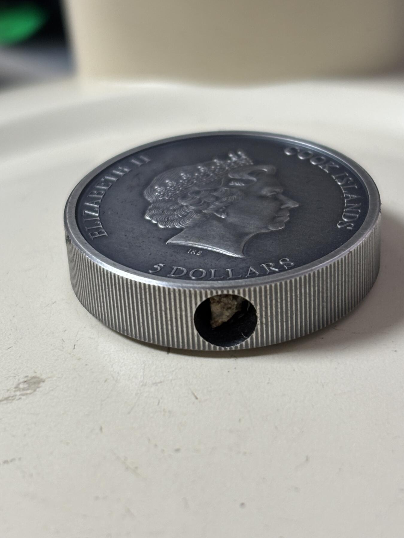 第189期拍卖 库克2021年镶嵌墨西哥索诺拉州拉西埃内加陨石银币，999银，1盎司，发行2500枚