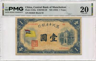 民国21年满洲中央银行壹元经典五色旗，开门原票，伪行中一道独特风景线，大热门品种之一，包浆浓郁，靓号无47，售价1500包顺丰 - 民国21年满洲中央银行壹元经典五色旗，开门原票，伪行中一道独特风景线，大热门品种之一，包浆浓郁，靓号无47，售价1500包顺丰