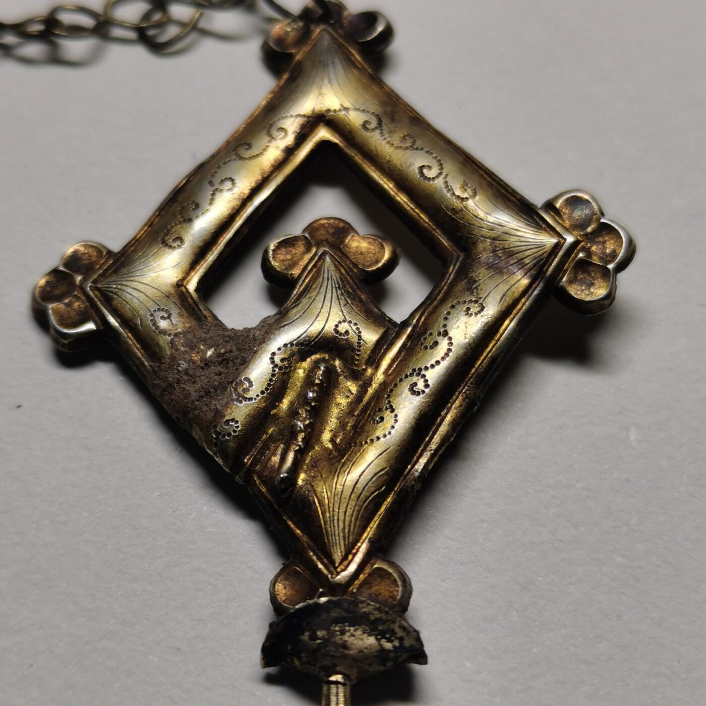 杂件专场96期 清代老银鎏金发簪，清代翡翠玛瑙吊坠