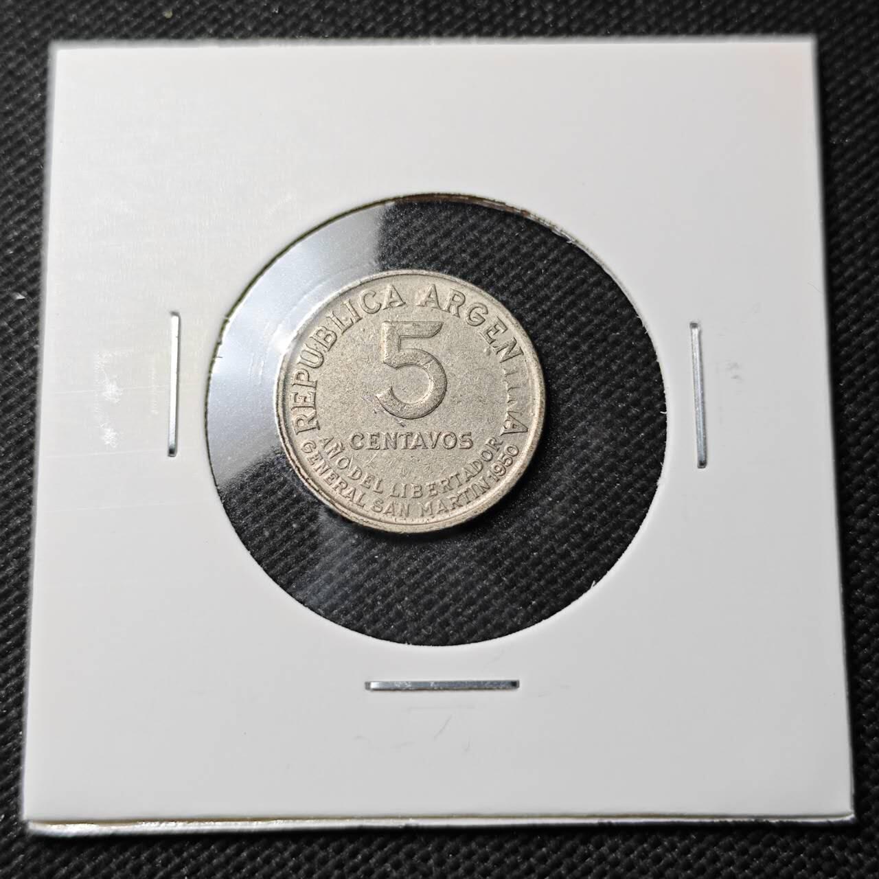 KK钱币收藏小铺  第389期  2月预留时间 周末发货 阿根廷5分纪念币 